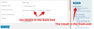 An example: customize the heading with the bold text.