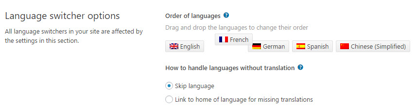 Spanish language option