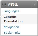 Translation Menu in WPML