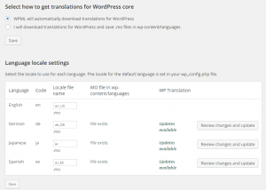 Download automático das traduções do WordPress