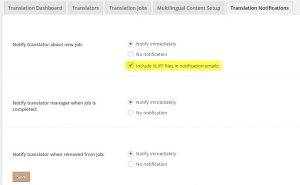 Enabling XLIFF files in translator notification emails
