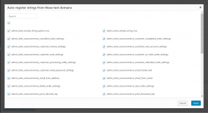 Auto register strings for translation