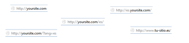 Options de l'URL de la langue