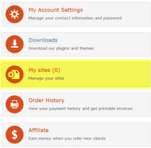 “Meus sites” em sua conta no wpml.org