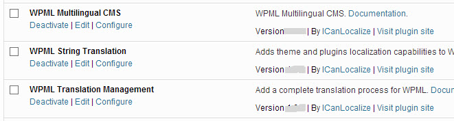 Требуемые компоненты WPML