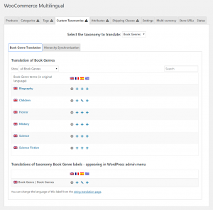 Translating custom taxonomy and its terms