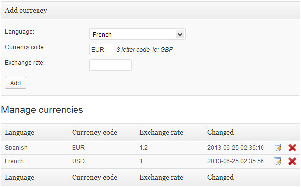 Currency management