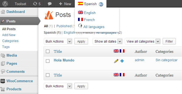 Editor privileges in Spanish