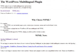 WPML.org Startseite ohne Gestaltung