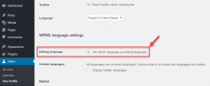 Option to set the admin language the same as the editing one