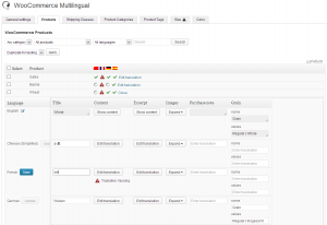Products translation editor
