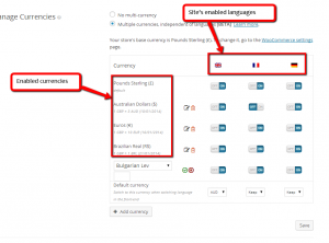 Configure currencies