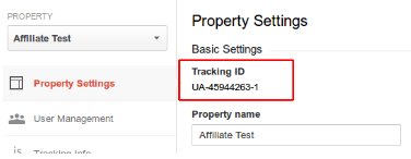 Tracking ID for your GA account