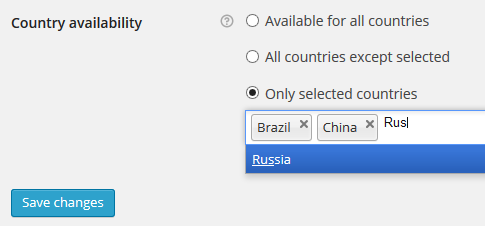 Choosing specific countries to allow a payment gateway