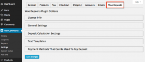 WooDeposits Configuration