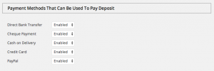 WooDeposits Configuration