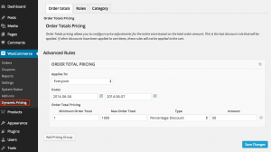 Setting General Price Rules (Order Totals)