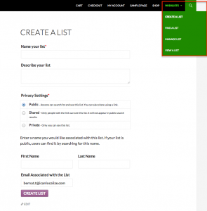 Create Wishlist