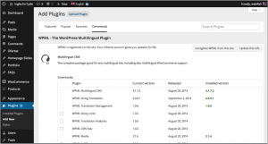 WPML installer new plugins page