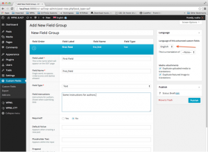 Adding Field Groups & Groups