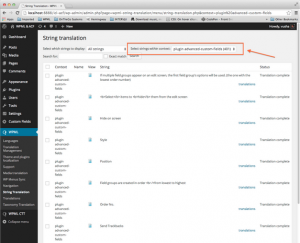 Translating ACF Admin Strings
