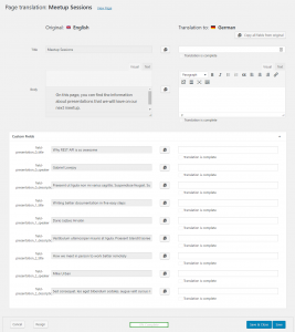 Translating a page with ACF repeater field using WPML Translation Editor