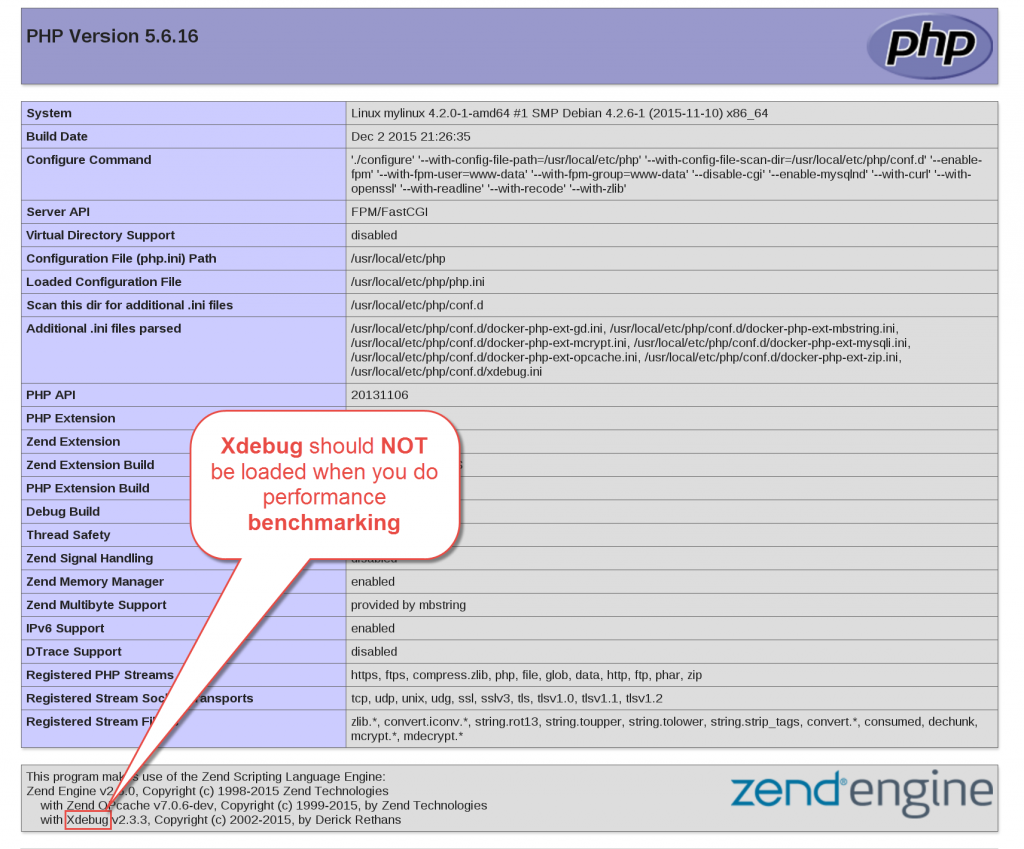 Xdebug showing in phpinfo output