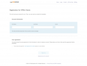 ICanLocalize registration page