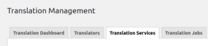 Translation Services Tab
