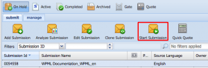 Managing new submissions on the GlobalLink director interface