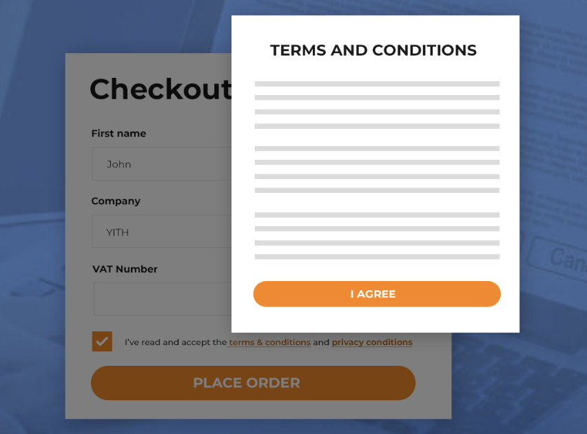 YITH WOOCOMMERCE TERMS AND CONDITIONS POPUP