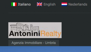 Antonini Realty è disponibile in tre lingue: italiano, inglese e olandese