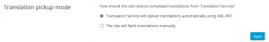 Select translation delivery method