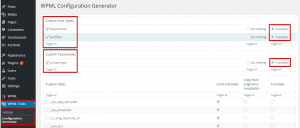 set CPTs and CTs for translation