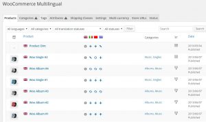 WooCommerce Multilingual default tab with products