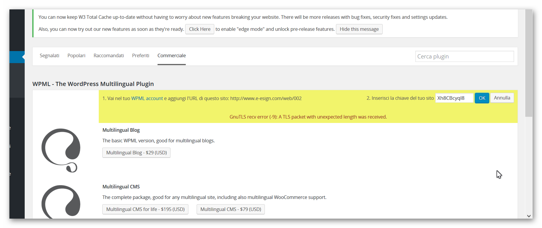 Gnutls Recv Error 9 A Tls Packet With Unexpected Length Was Received Wpml