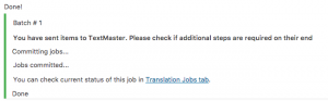 Documents have been sent for translation