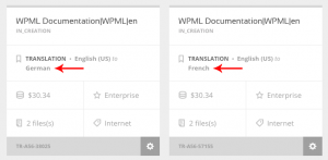 Projects in creation on TextMaster dashboard