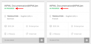 Projects in progress on TextMaster dashboard