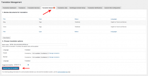 Sending items for translation