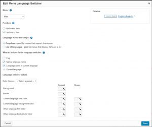 website language switcher