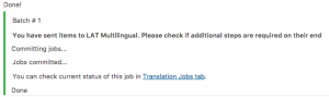 Basket contents successfully submitted to LAT Multilingual