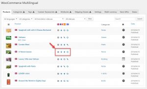 Adding or editing product translation from the main WooCommerce Multilingual page