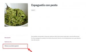 Translated global tab on a store’s front-end