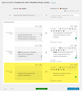 Only one field is used to translate duplicated texts