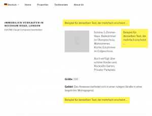 Translated duplicated texts shown in all the right places on the front-end
