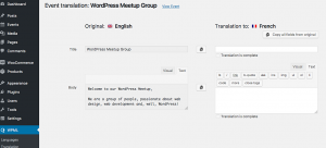 Translating an Event using the Translation Editor