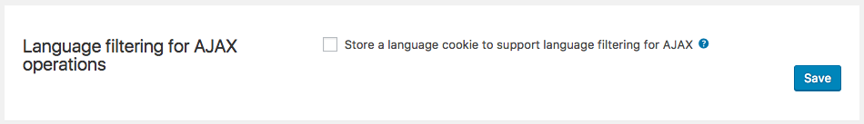 Enabling the language cookie that supports AJAX filtering on the front-end