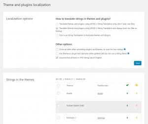 New design of the "Theme and plugins localization" page