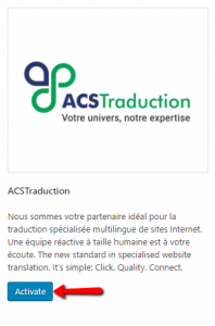 Activation d'ACSTraduction